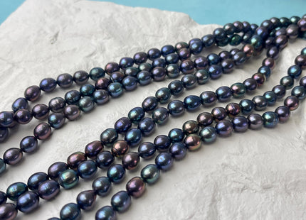 7x8-9 mm AA Rainbow Peacock Color Rice Freshwater Pearls High Luster Peacock Rice Freshwater Pearls Genuine Quality Pearls #P2585