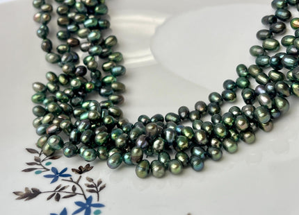 4x6 mm AA Top Drilled Rare Olive Green Color Freshwater Pearl Beads Genuine High Luster Freshwater Top Drilled Pearls #P2590