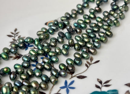 4x6 mm AA Top Drilled Rare Olive Green Color Freshwater Pearl Beads Genuine High Luster Freshwater Top Drilled Pearls #P2590