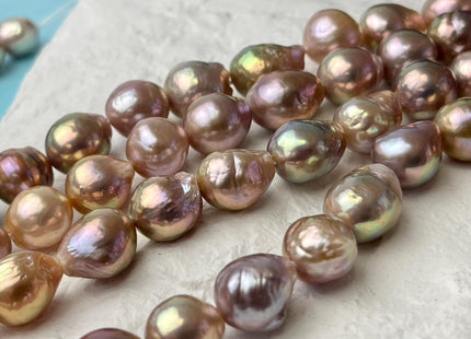 11-12 mm AAAAA Rare Mixed Natural Mauve Pink Baroque Pearl Genuine Quality Edison Pearl With Iridescent Color 32 Beads #P2592