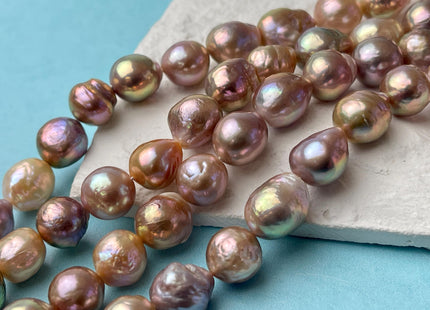 11-12 mm AAAAA Rare Mixed Natural Mauve Pink Baroque Pearl Genuine Quality Edison Pearl With Iridescent Color 32 Beads #P2592