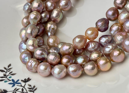 11-12 mm AAAAA Rare Mixed Natural Mauve Pink Baroque Pearl Genuine Quality Edison Pearl With Iridescent Color 32 Beads #P2592