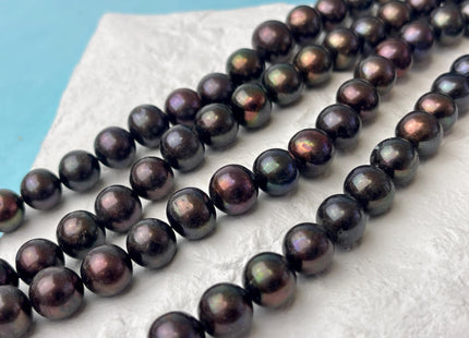 10-10.5 mm AA Purplish Brown Peacock Near Round Freshwater Pearl Beads Genuine Freshwater Pearl 41 Beads #P2595