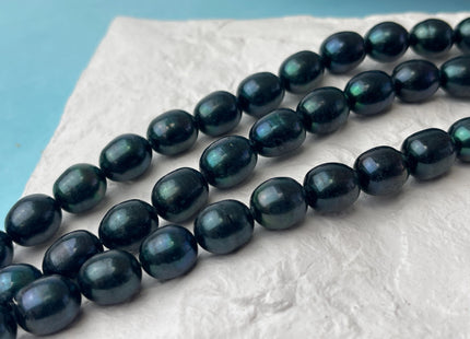 10x11-12 mm AA Prussian Blue Color Freshwater Pearls Rice/Oval Shape Pearl Beads Genuine Large Freshwater Pearls #P2596