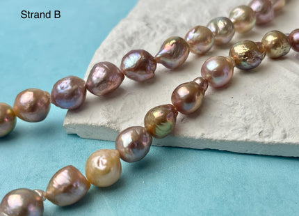 9-11x12-14 mm AAA Rare Mixed Natural Mauve Pink Baroque Pearl Genuine Quality Teardrop Edison Pearl With Iridescent Color #P2603