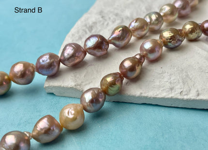 9-11x12-14 mm AAA Rare Mixed Natural Mauve Pink Baroque Pearl Genuine Quality Teardrop Edison Pearl With Iridescent Color #P2603