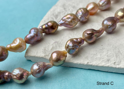 9-11x12-14 mm AAA Rare Mixed Natural Mauve Pink Baroque Pearl Genuine Quality Teardrop Edison Pearl With Iridescent Color #P2603