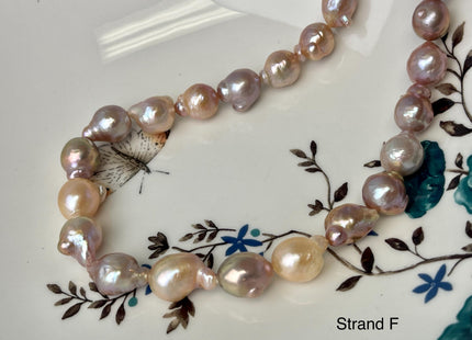 9-11x12-14 mm AAA Rare Mixed Natural Mauve Pink Baroque Pearl Genuine Quality Teardrop Edison Pearl With Iridescent Color #P2603