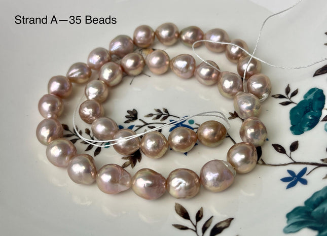 10-11x11-13 mm AAA Rare Mixed Natural Mauve Pink Baroque Pearl Genuine Quality Edison Pearl With Iridescent Color #P2604
