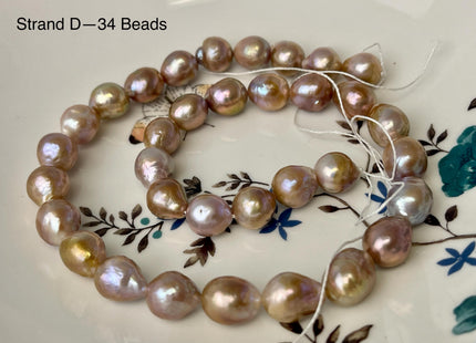 10-11x11-13 mm AAA Rare Mixed Natural Mauve Pink Baroque Pearl Genuine Quality Edison Pearl With Iridescent Color #P2604