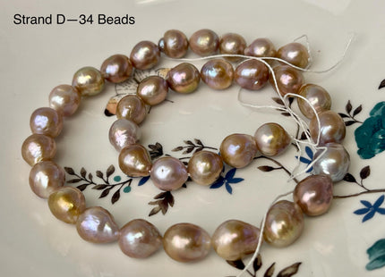 10-11x11-13 mm AAA Rare Mixed Natural Mauve Pink Baroque Pearl Genuine Quality Edison Pearl With Iridescent Color #P2604