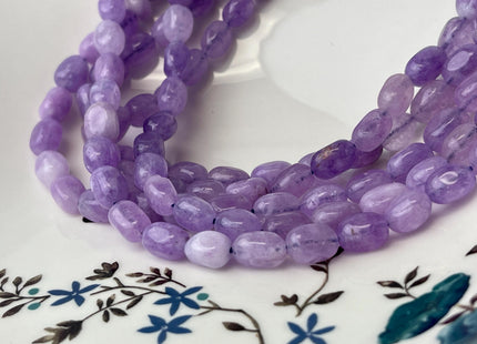 7x11 mm Purple Color Dyed Jade Gemstone Beads Amethyst Color Pebble Nugget Shape Loose Beads 15.5 Inches Strand #4482