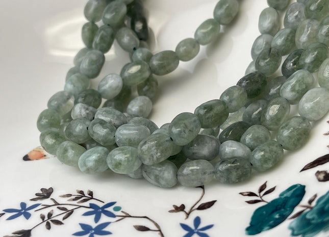 7x11 mm Green Color Dyed Jade Gemstone Beads Green Jade Color Pebble Nugget Shape Loose Beads 15.5 Inches Strand #4483