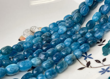 7x11 mm Multi Blue Color Dyed Jade Gemstone Beads Apatite Color Pebble Nugget Shape Loose Beads 15.5 Inches Strand #4488