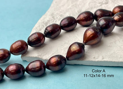 10x12-13 mm Dark Brown Color Freshwater Rice/Oval Pearls Genuine Freshwater Rice Pearl Beads #P2600