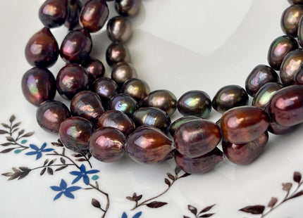 10x12-13 mm Dark Brown Color Freshwater Rice/Oval Pearls Genuine Freshwater Rice Pearl Beads #P2600