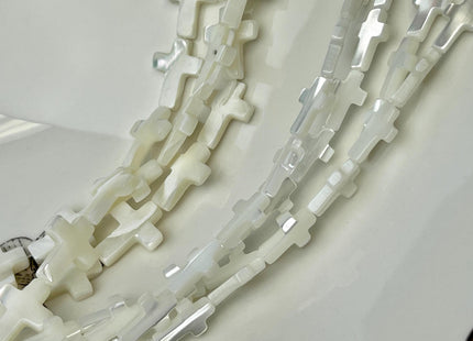7x10mm 7x12mm 12x16mm Cross Shape Natural Mother of Pearl Gemstone Beads Genuine MOP Gemstones Loose Beads 15.5 Inches Strand #4490