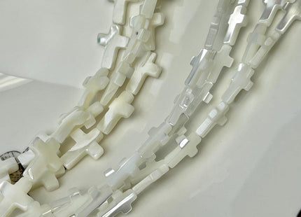 7x10mm 7x12mm 12x16mm Cross Shape Natural Mother of Pearl Gemstone Beads Genuine MOP Gemstones Loose Beads 15.5 Inches Strand #4490