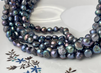 7-8 mm Peacock Color Freshwater Nugget Pearl Beads Genuine Freshwater Pearl #349