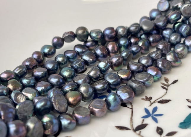 7-8 mm Peacock Color Freshwater Nugget Pearl Beads Genuine Freshwater Pearl #349