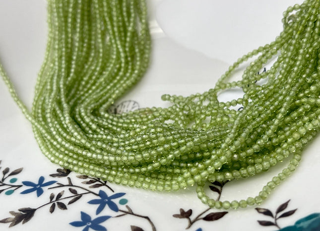 WHOLESALE AAA Natural 2mm Peridot Gemstone Beads Natural Green Color Faceted Round Shape Peridot #2064