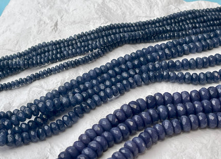 2x4mm 4x6mm 5x8mm Faceted Rondelle Dark Blue Color Agate Gemstone Beads Genuine Agate Gemstone Loose Beads 15 Inches Strand #4492