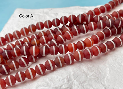 6mm AAA DZI Tibetan Agate Smooth Round Multi Orange White Gray Brown Color Agate High Quality Agate Gemstone Loose Beads #4493