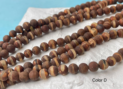 6mm AAA DZI Tibetan Agate Smooth Round Multi Orange White Gray Brown Color Agate High Quality Agate Gemstone Loose Beads #4493
