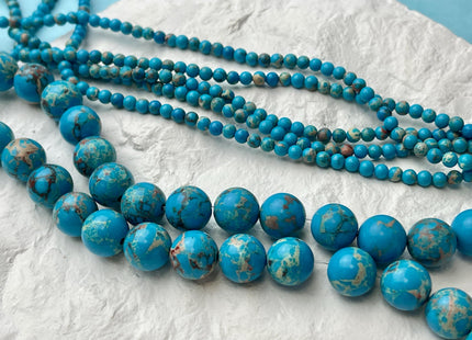 4mm 6mm 8mm 10mm Smooth Round Impression Jasper Gemstone Beads Snake Skin Blue Color Jasper Loose Beads 15.5 Inches #4495