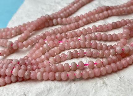 2x3mm 3x4mm Faceted Rondelle Tiny Pink Opal Gemstone Beads 15.5 Inches Strand #4499