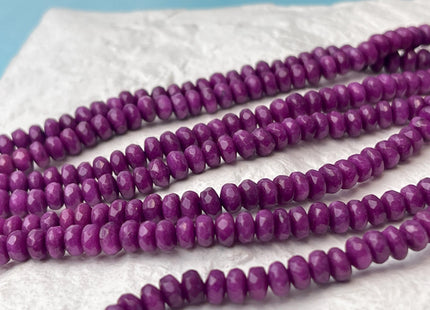 3x5 mm Faceted Rondelle Dark Purple Color Agate Gemstone Beads Genuine Agate Gemstone Loose Beads 15 Inches Strand #4500
