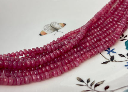 3x5 mm Faceted Rondelle Cranberry Pink Purple Color Agate Gemstone Beads Genuine Agate Gemstone Loose Beads 15 Inches Strand #4502