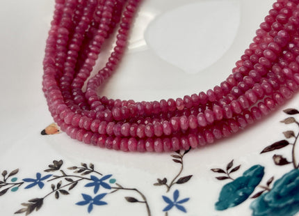 3x5 mm Faceted Rondelle Cranberry Pink Purple Color Agate Gemstone Beads Genuine Agate Gemstone Loose Beads 15 Inches Strand #4502