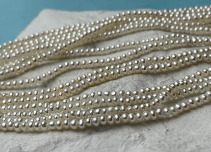 2x3 mm AAA Natural White Pearl Small Button Potato Freshwater Pearl Beads Genuine High Luster Seed Pearl #822