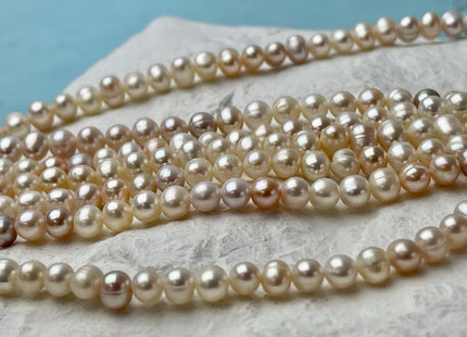 4.5-5 mm Mixed Natural White Pink Potato Freshwater Pearl Beads Genuine Freshwater Pearl #P2612