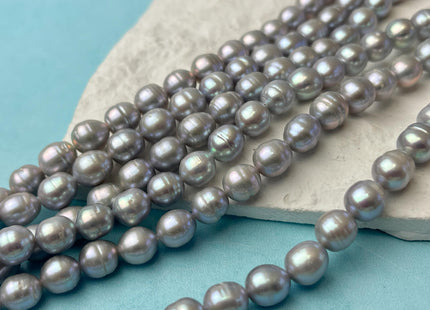 7-8 mm Gray Color High Luster Baroque Freshwater Pearls Beads Genuine Small Baroque Freshwater Pearls 45 Beads #P2616