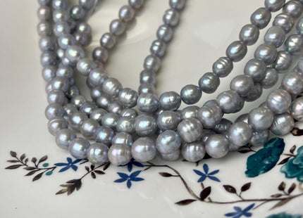 7-8 mm Gray Color High Luster Baroque Freshwater Pearls Beads Genuine Small Baroque Freshwater Pearls 45 Beads #P2616