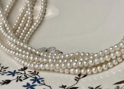 4-4.5 mm Natural White Freshwater Pearl Beads W/Ring Genuine Small Pearl Beads #P2635