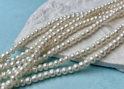 4-4.5 mm Natural White Freshwater Pearl Beads W/Ring Genuine Small Pearl Beads #P2635