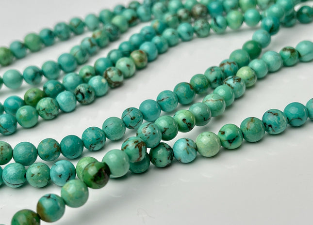 4mm 6mm 8mm 10mmSmooth Round Turquoise Gemstone Beads 15.5 Inches Strand #4464