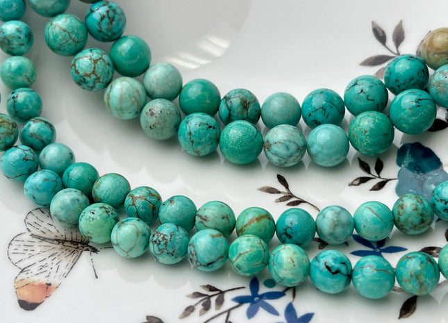 4mm 6mm 8mm 10mm Smooth Round Turquoise Gemstone Beads 15.5 Inches Strand #4464