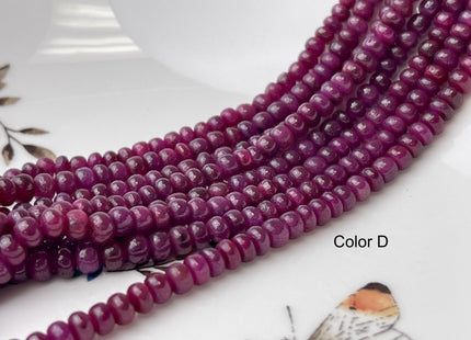 5mm Smooth Rondelle Red Ruby Genuine Gemstone Beads 15 Inches #4465