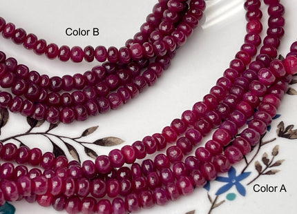 5mm Smooth Rondelle Red Ruby Genuine Gemstone Beads 15 Inches #4465