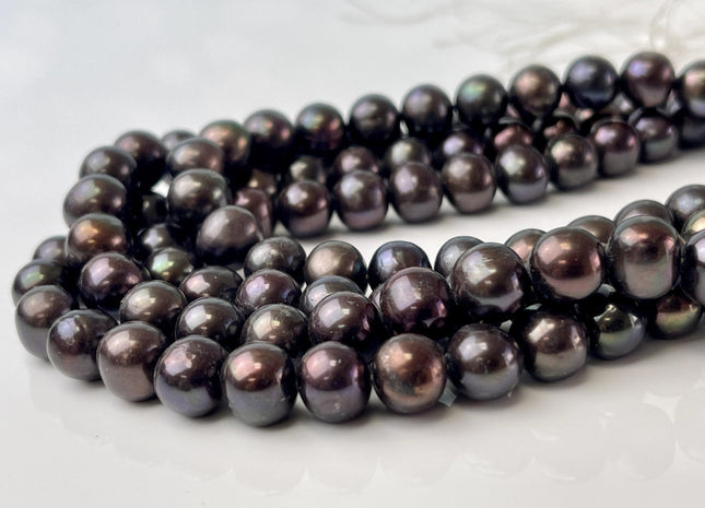 9-10mm OR 11-12 mm Dark Peacock Potato Freshwater Pearl Beads Genuine Pearl Beads Peacock Freshwater Pearls Cultured Freshwater Pearls #534