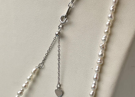 14/16/18/24 Inches Natural Tiny White Pearl Necklace 3mm White Baby Edison Pearl Necklace W/Silver Gold Filled Clasp #P2636