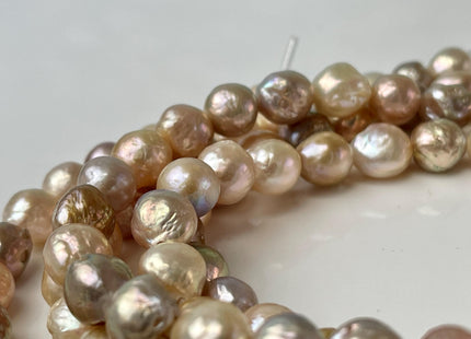 9-11mm AAA Half Strand Large Hole Rare Multi Mauve Pink W/Gold Sheen Edison Baroque Pearl Beads Hole Size 1.2mm/1.5mm/2.2mm 20 Beads #P2560