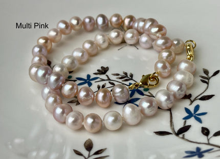 7-8 mm Natural Pink / Peach Freshwater Pearl Bracelet With 14K Gold Filled Clasp 7.5 Inches Bracelet Genuine Freshwater Pearl Bracelet #1132
