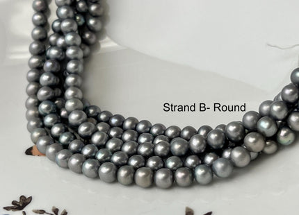 5-5.5 mm AA Gray Or Dark Gray Potato/Round Freshwater Pearl Beads Genuine Nice Luster Gray Color Freshwater Pearl Beads #1417