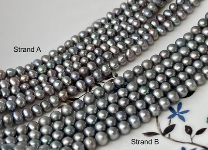 5-5.5 mm AA Gray Or Dark Gray Potato/Round Freshwater Pearl Beads Genuine Nice Luster Gray Color Freshwater Pearl Beads #1417