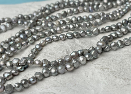 4-5 mm Gray Color Potato Nugget Freshwater Pearl Beads Genuine Freshwater Pearls Tiny Gray Nugget Cultured Seed Pearl Beads #1863